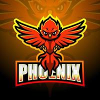 Phoenix mascot esport logo design vector