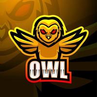 Owl mascot esport logo design vector