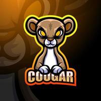 Cougar mascot esport logo design vector