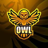 Owl mascot esport logo design vector