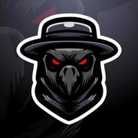 Plague head mascot esport logo design vector