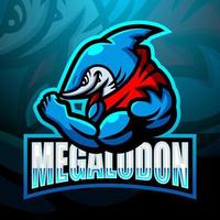 diseño de logotipo de esport de mascota megalodon vector