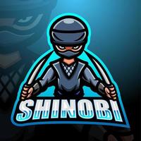 diseño de logotipo de esport de mascota shinobi vector