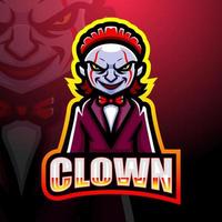 Clown mascot esport logo design vector