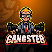 Gangster mascot esport logo design vector