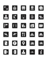 conjunto de iconos de aeropuerto 30 aislado sobre fondo blanco vector
