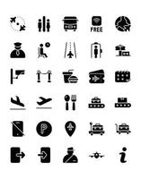 Airport Icon Set 30 isolated on white background vector