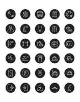 Airport Icon Set 30 isolated on white background vector