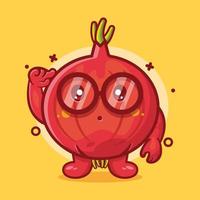 genius red onion character mascot isolated cartoon in flat style design. great resource for icon,symbol, logo, sticker,banner. vector