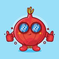 Linda mascota de personaje de cebolla roja con pulgar arriba gesto de mano dibujos animados aislados en diseño de estilo plano. gran recurso para icono, símbolo, logo, pegatina, banner. vector