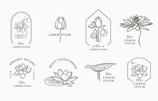 Black lotus flower outline.Vector illustration for icon,sticker,printable and tattoo vector