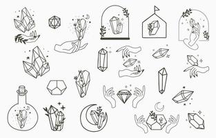 Black crystal hand outline Vector illustration for icon,sticker ...