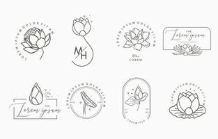 Black lotus flower outline.Vector illustration for icon,sticker,printable and tattoo vector