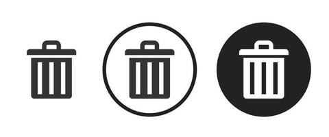 bin icon . web icon set . icons collection. Simple vector illustration.