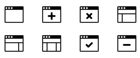 browser icon . web icon set . icons collection. Simple vector illustration.