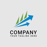 Simple Business Logo Design in Green and Blue vector