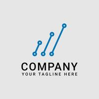 Business Logo Design With Blue Line Art vector