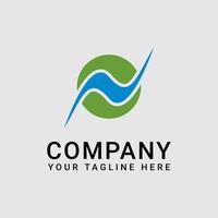 Simple Business Logo Design in Green and Blue vector