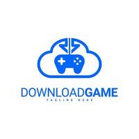 Game Logo Design With a Combination of Joystick Icons and Download Icons vector