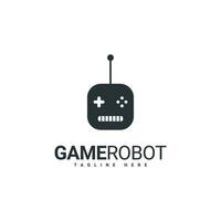 diseño del logotipo del robot del juego, una combinación de joystick y robot vector