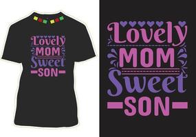 Lovely Mom Sweet Son vector