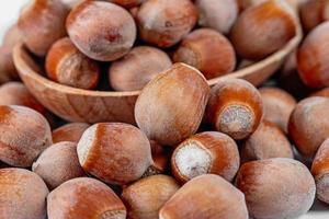 Whole hazelnuts with shell background