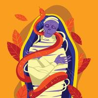 Mummy and the Red Snake vector