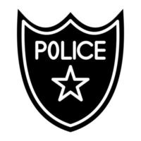 icono de glifo de placa de policía vector