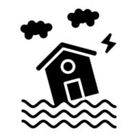 icono de línea de inundación vector