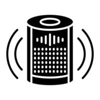 icono de línea de altavoz inteligente vector