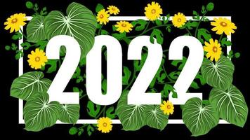 2022 in the frame of the leaf grove vector