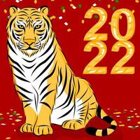 2022 the year of the tiger vector