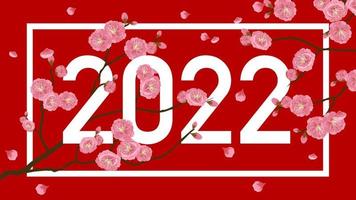 2022 en el marco de la flor del ciruelo vector