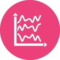 Multiple Line Graph Glyph Circle Bakground Icon vector