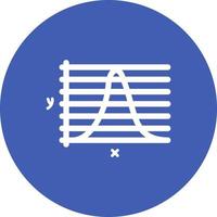 Bell Curve on Graph Glyph Circle Bakground Icon vector