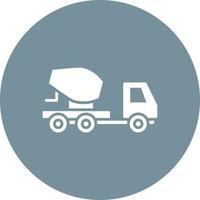 Concrete Mixer Truck Glyph Circle Bakground Icon vector