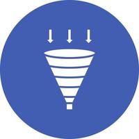 Funnel Chart Glyph Circle Bakground Icon vector