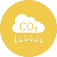 CO2 Pollution Glyph Circle Bakground Icon vector