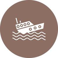 Boat Sink Glyph Circle Bakground Icon vector
