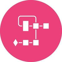 Flowchart Glyph Circle Bakground Icon vector