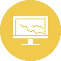 Rising Line Graph Glyph Circle Bakground Icon vector