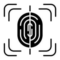 Fingerprint Scan Line Icon vector