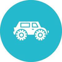 Bigfoot Car Glyph Circle Bakground Icon vector