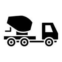 Concrete Mixer Truck Line Icon vector