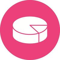 3D Pie Chart Glyph Circle Bakground Icon vector