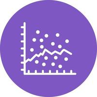 gráfico de dispersión glifo círculo bakground icono vector