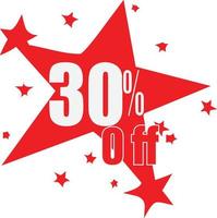 30 Percentage off discount promotion sale for your unique selling poster, banner, discount, ads. vector