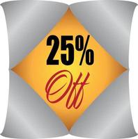 25 Percentage off discount promotion sale for your unique selling poster, banner, discount, ads vector