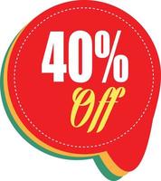 40 Percentage off discount promotion sale for your unique selling poster, banner, discount, ads vector