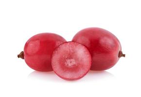 red grapes isolated on white background photo